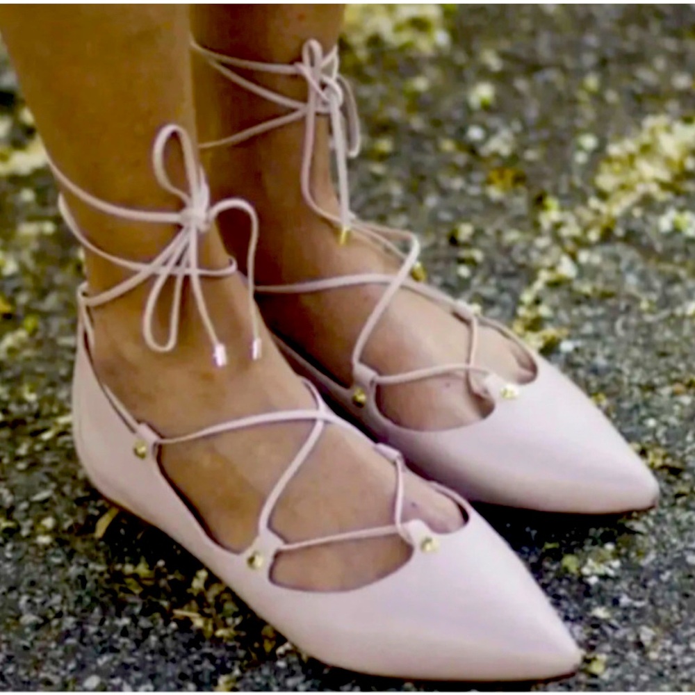 Halogen Blush Ankle Wrap Pointed Toe Ballet Flat